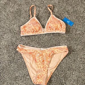 Cupshe Orange Paisley Bikini Set